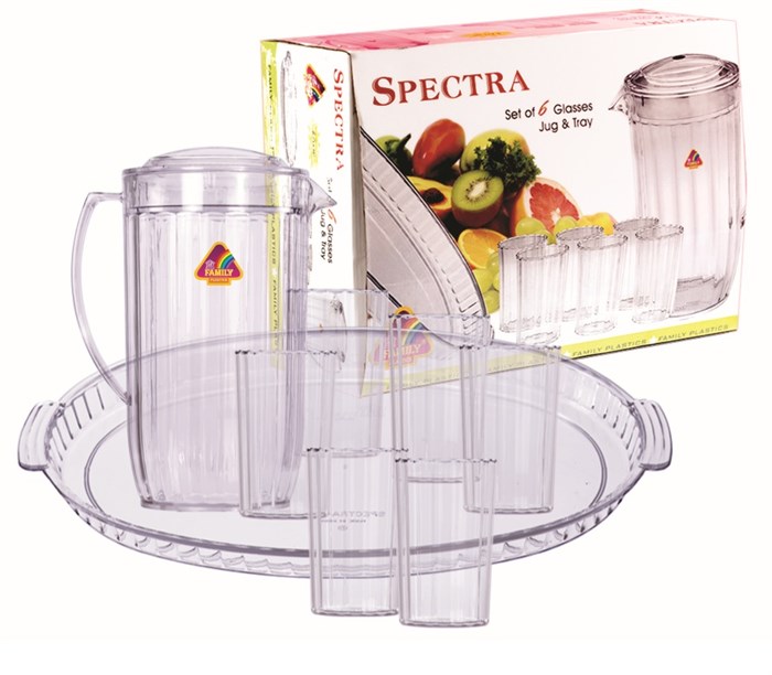 Набор Spectra 8 шт, (кувшин 1,5л, стаканы (6шт) 335мл, поднос), пластик 101212