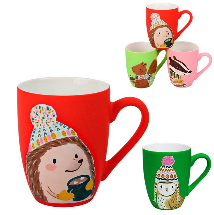 Кружка 350 мл, d=8см, h=11см, SOFT TOUCH, фарфор, в ассортименте 101383