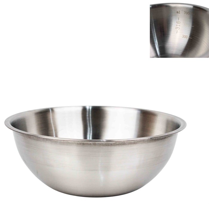 Миска 700 мл, d=17 см, h=6,5 см, мерная шкала, нержавеющая сталь 101941