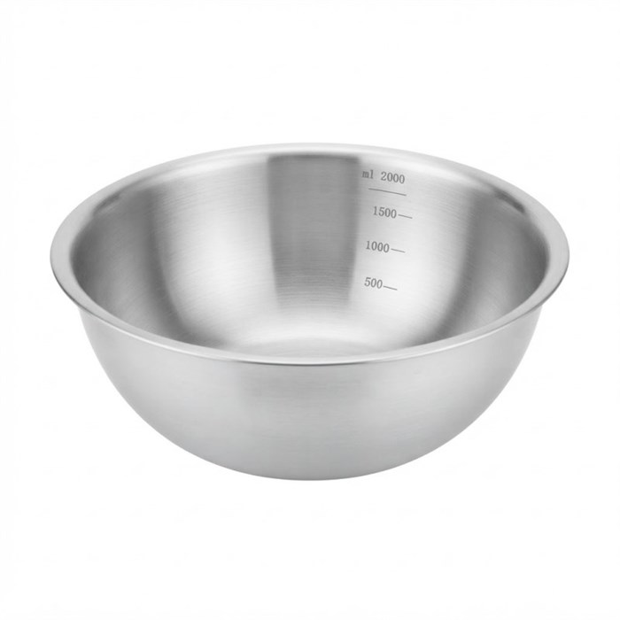 Миска 2,0 л, d=23см, h=8,5см, мерная шкала, нержавеющая сталь 102241