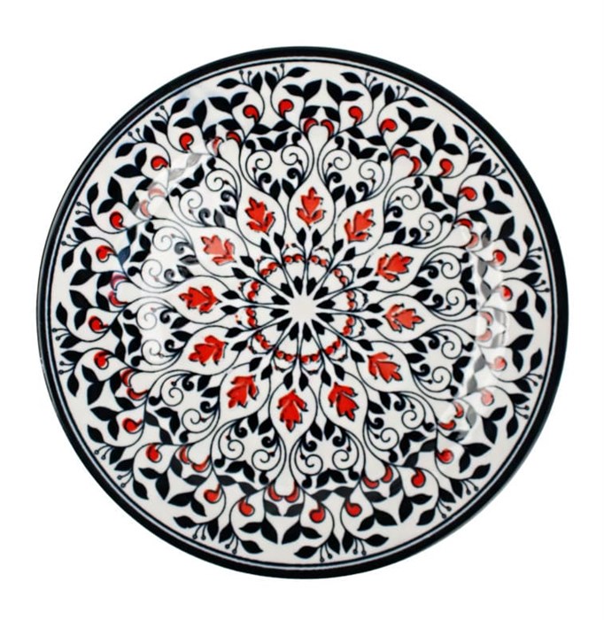 Тарелка плоская, фарфор, d=20, круглая, Арабеска 102597