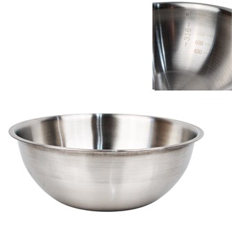 Миска 1,2 л, d=20см, h=7,5см, мерная шкала, нержавеющая сталь 102240