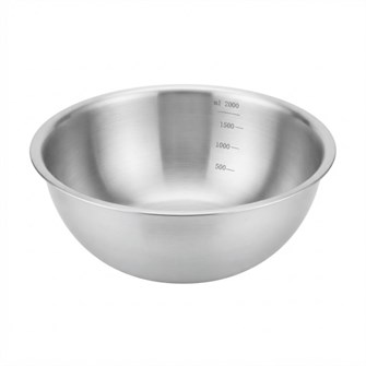 Миска 2,0 л, d=23см, h=8,5см, мерная шкала, нержавеющая сталь 102241