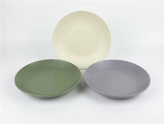 Тарелка круглая 20,5х3,5см, фарфор, микс 102297