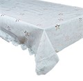Клеенка столовая ажурная 300г*132см*22м Цветы красные 101006